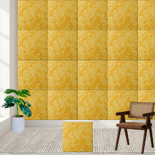 Golden Floral Pattern Ceramic Tile Style 2