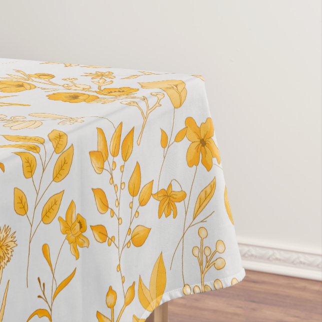 Golden Floral Pattern for Autumn Tablecloth (In Situ)
