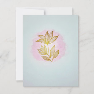 Golden Floral Pink Response Card (RSVP)