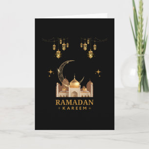 Golden Floral Ramadan Kareem Celebration Card