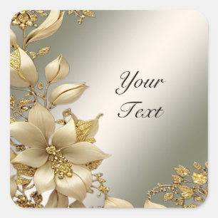 Golden Floral Sticker