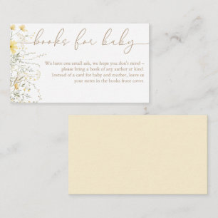 Golden Floral Wildflower Books for Baby Enclosure Card