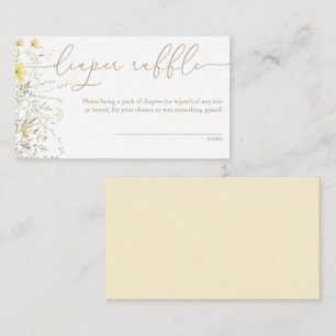 Golden Floral   Wildflower Diaper Raffle  Enclosure Card