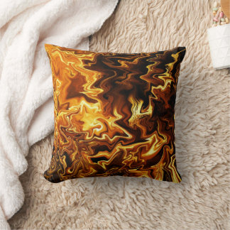 Golden Flow – Molten Energy Art Cushion