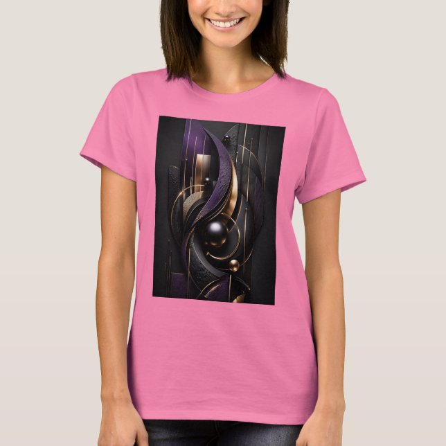 Golden Flow | Ultra 3D Abstract Composition T-Shirt (Front)