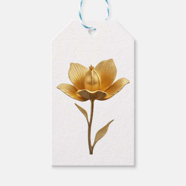 Golden Flower Gift Tag (Front)