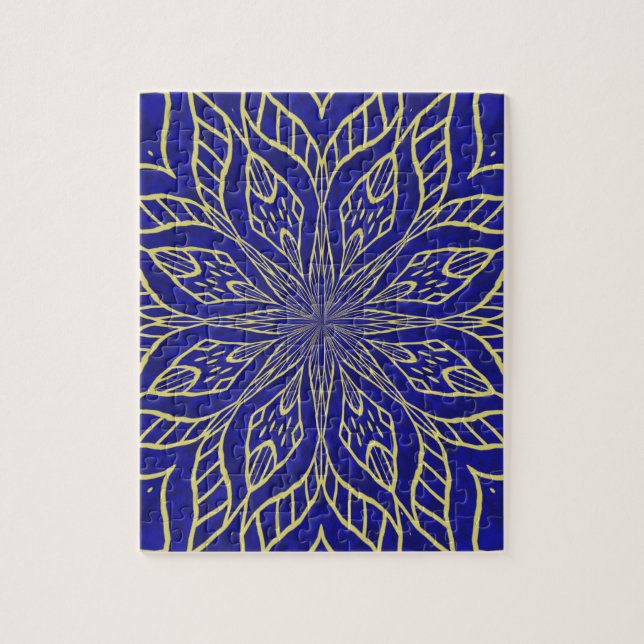 Golden Flower Mandala Jigsaw Puzzle (Vertical)