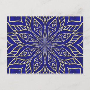 Golden Flower Mandala Postcard
