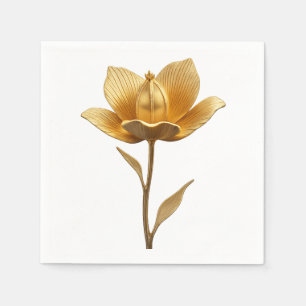 Golden Flower Paper Napkin