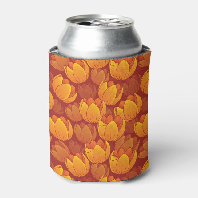 Golden Flower Pattern Can Cooler (Can Front)