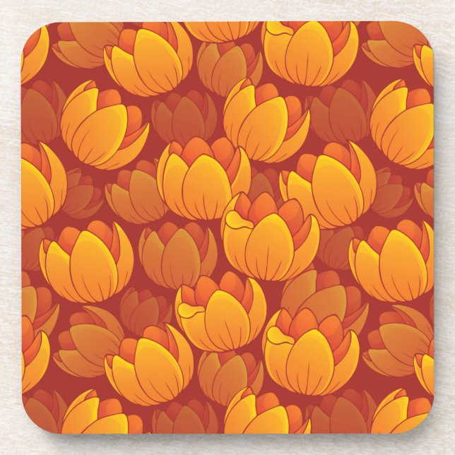 Golden Flower Pattern Coaster (Front)