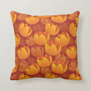 Golden Flower Pattern Cushion