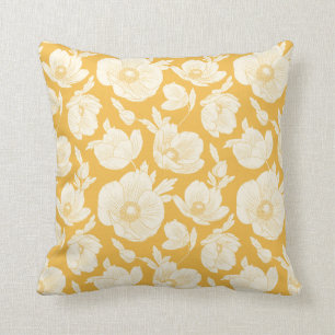Golden Flower Pattern Cushion