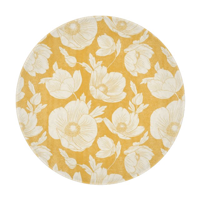 Golden Flower Pattern Cutting Board (Front)