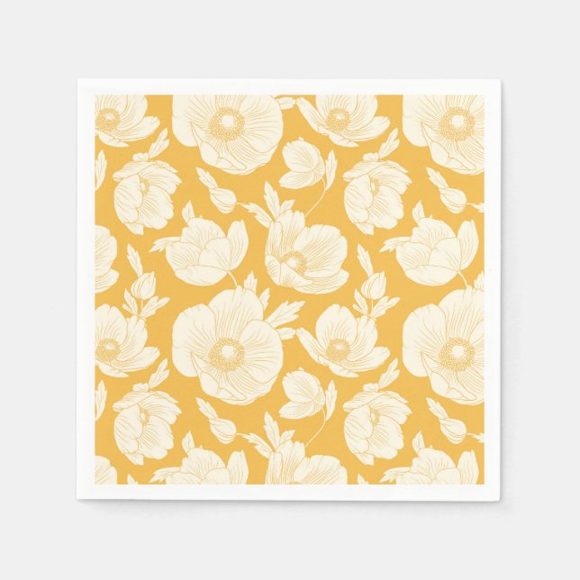 Golden Flower Pattern Napkin (Front)