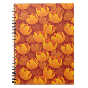 Golden Flower Pattern Spiral Notebook