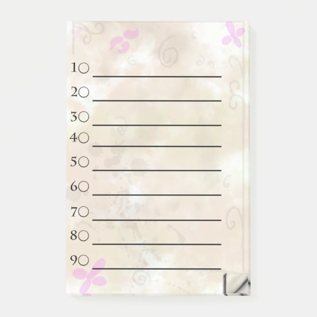 Golden flower to do list post-it notes (Front)