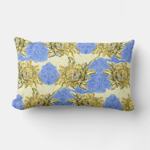 Golden Flowers by Alexandra Cook Lumbar Cushion