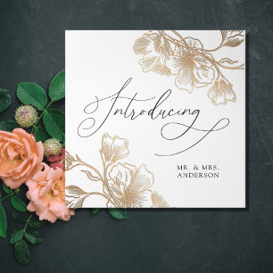 Golden Flowers Elopement Photo Gallery Tri-Fold Invitation