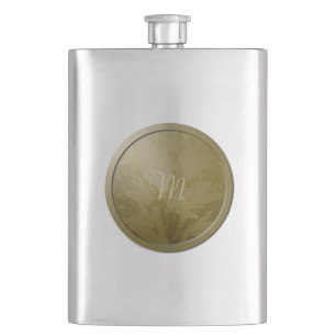 Golden Flowers Monogram Flask