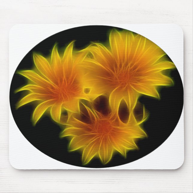 Golden Flowers Mouse Pad (Front)