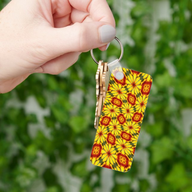 Golden Flowers Pattern Key Ring (Hand)