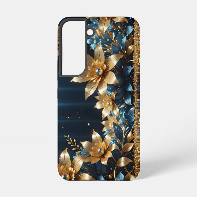 Golden Flowers Samsung Galaxy S22 Case (Back)