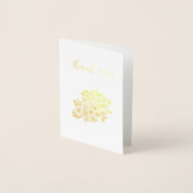 Golden Flowers Thank you Card