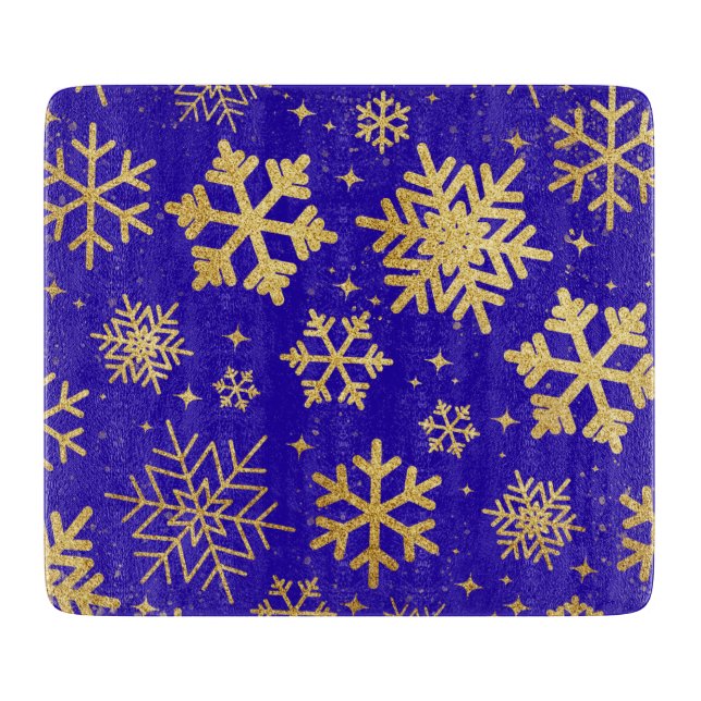 Golden Flurry Decorative Glass Cutting Board (Front)