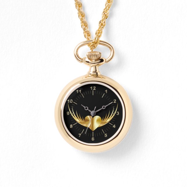 Golden flying heart watch (Front)