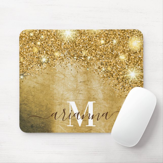 Golden Foil and Glitter Mouse Pad (With Mouse)
