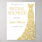 Golden Foil Dress Bridal Shower Large Welcome Sign