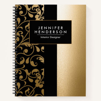 Golden Foil Floral Notebook