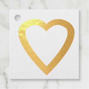 Golden foil Love Heart Favour Tags