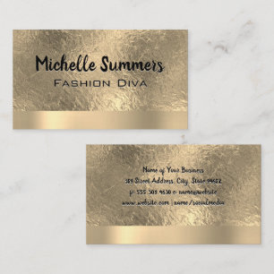Golden Foil Texture Metallic Background Business Card