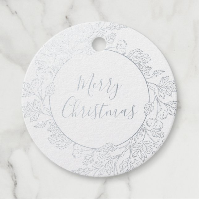Golden Foil Winter Berries Favour Tags (Front)