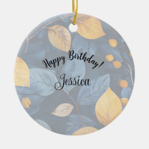 Golden Foliage Dreams Autumn Nature Beauty Ceramic Tree Decoration