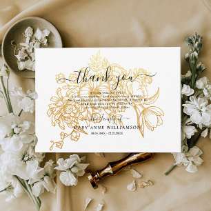 Golden Foliage Funeral Thank You Card