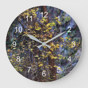 Golden foliage large clock