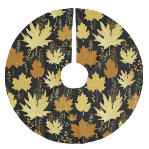 Golden foliage, vintage seamless pattern. brushed polyester tree skirt