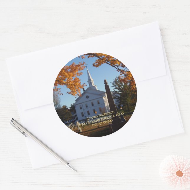 Golden Foliage w/ Church & Cemetery Envelope Seals (Envelope)