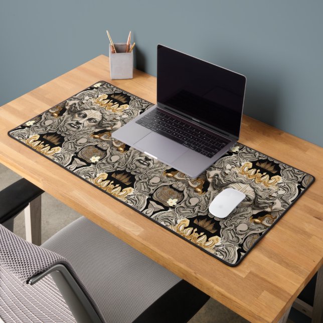 "Golden Folklore Illustrations" Desk Mat (Office 2)