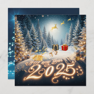Golden Forest New Year 2025 Greeting Card