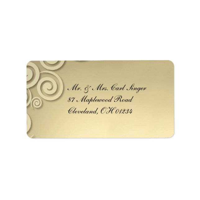 Golden Formal Shipping Address Label (Front)