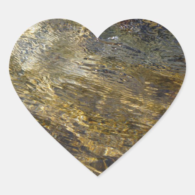 Golden Fountain Water Heart Sticker (Front)