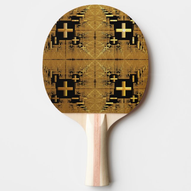 Golden Fractal Crosses  Ping Pong Paddle (Front)