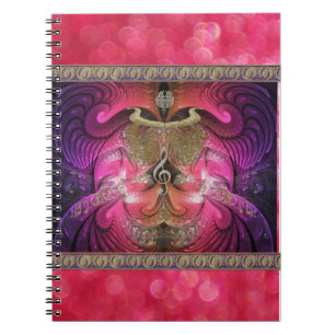 Golden Fractal Scarab Notebook