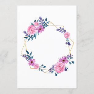 Golden Frame Flowers Wedding Invitation Card