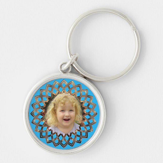 Golden frame for your photo key ring (Front)