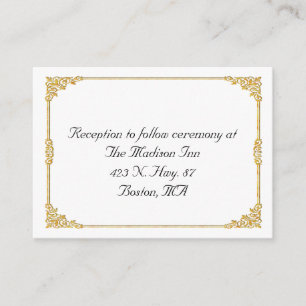 Golden frame Wedding enclosure cards